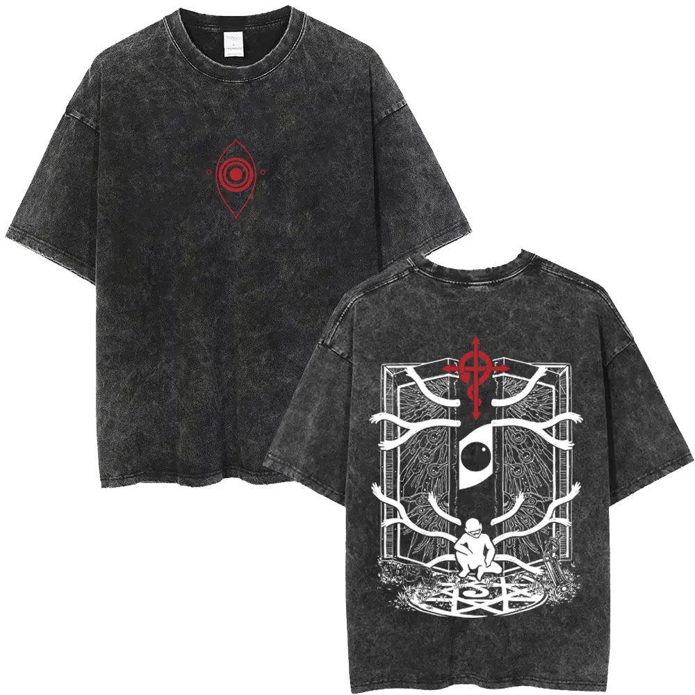 Washed Vintage Anime Fullmetal Alchemist Pride and Edward Elric Merch T-shirt Men Casual Oversized T Shirt Retro Cotton T-shirts
Washed Vintage Anime Fullmetal Alchemist Pride and Edward Elric Merch T-shirt Men Casual Oversized T Shirt Retro Cotton T-shirts