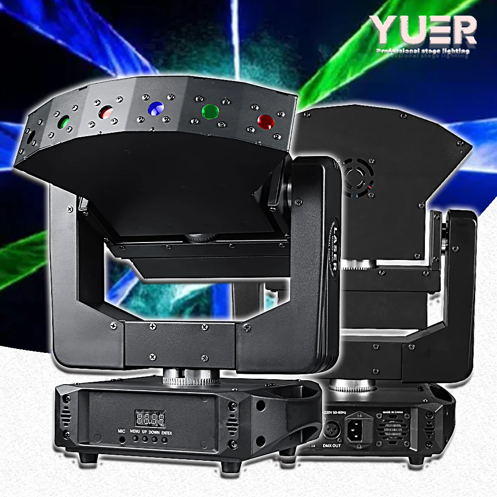 6 Eyes RGB Laser Moving Head Light Infinite Rotation Dmx512 Controller for DJ Disco Bar Club Wedding Party Stage Lighting
6 Eyes RGB Laser Moving Head Light Infinite Rotation Dmx512 Controller for DJ Disco Bar Club Wedding Party Stage Lighting
