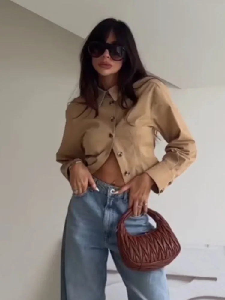HH Women Fashion Simple Turn-down Collar Solid Shirt Spring Female High Street Casual Single Breasted Long Sleeve Short Shirt
HH Women Fashion Simple Turn-down Collar Solid Shirt Spring Female High Street Casual Single Breasted Long Sleeve Short Shirt