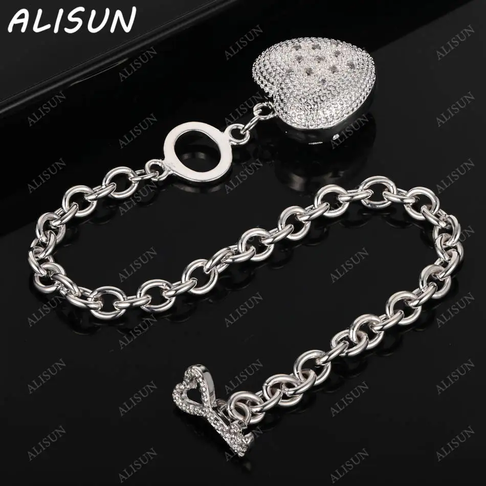 ALISUN 925 Sterling Silver Hollow Hearts Bracelets For Women Anniversary Gift Popular Wild Fashion Party Jewelry
ALISUN 925 Sterling Silver Hollow Hearts Bracelets For Women Anniversary Gift Popular Wild Fashion Party Jewelry
