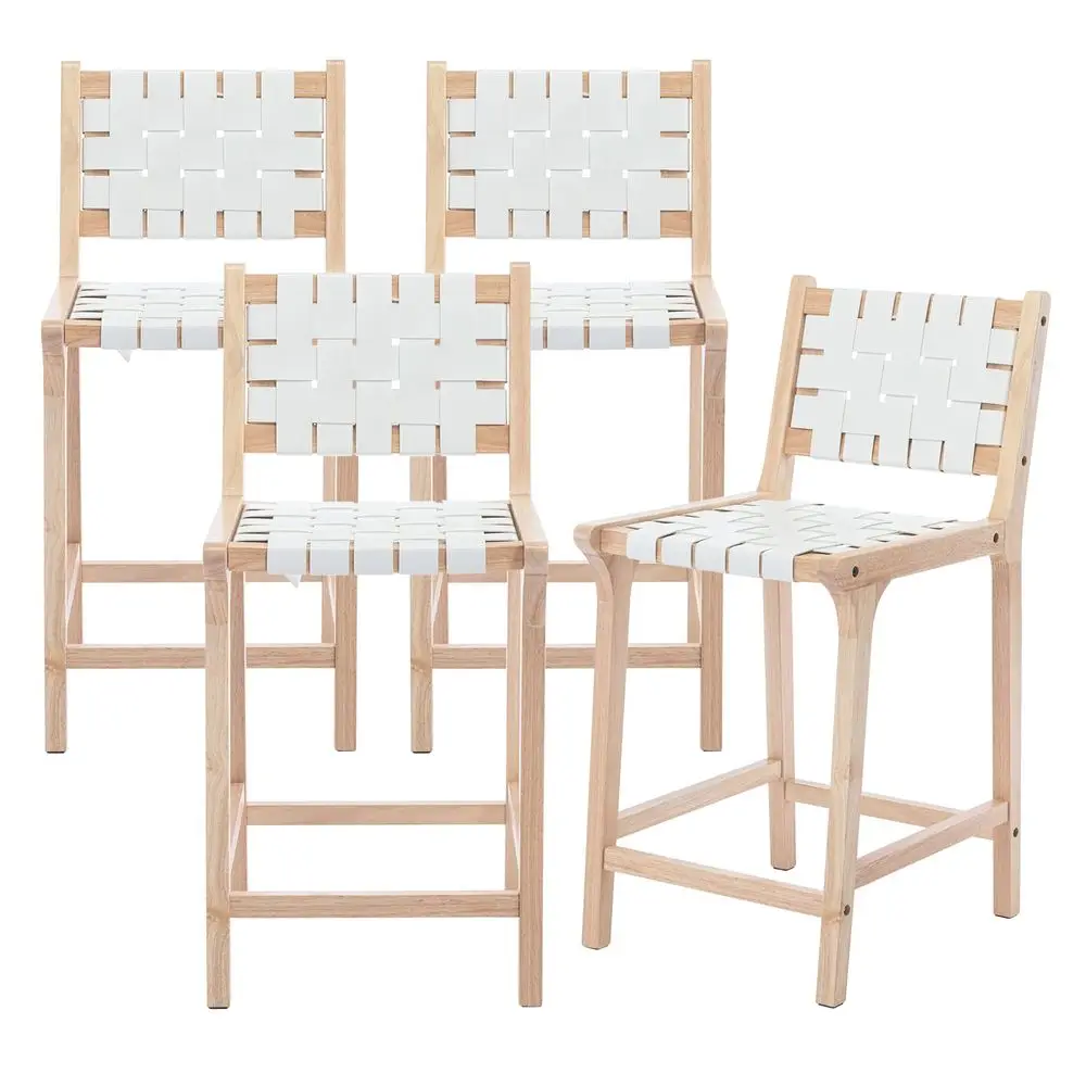 Stools Set of 4 Modern 23.5 Counter Height Barstool with PU Leather Woven Strap Seat amp Open back Natural Wood Color Chairs wi
Stools Set of 4 Modern 23.5 Counter Height Barstool with PU Leather Woven Strap Seat amp Open back Natural Wood Color Chairs wi
