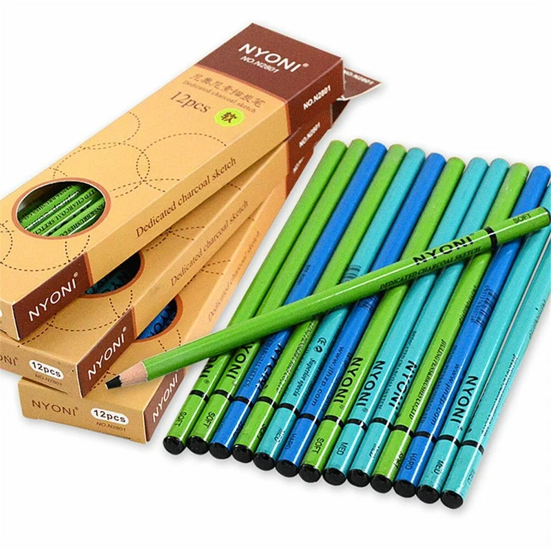 12pcs/box Drawing Charcoal Pencil Set Hard Painting Set Sketch Painting Stationery School Students Supplies 
12pcs/box Drawing Charcoal Pencil Set Hard Painting Set Sketch Painting Stationery School Students Supplies