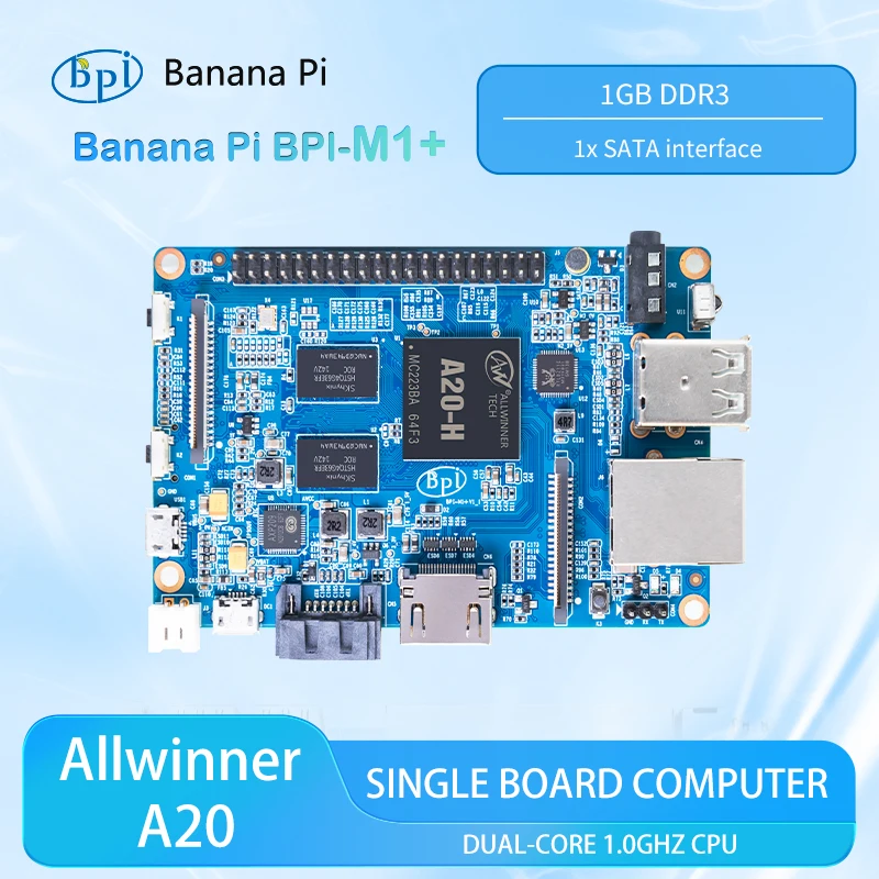 Banana Pi BPI-M1+ Allwinner A20 Dual-core 1 GB DDR3 Support Wifi SATA IR DSI Run Android 4.4 Lubuntu Open Suse Debian Raspbian
Banana Pi BPI-M1+ Allwinner A20 Dual-core 1 GB DDR3 Support Wifi SATA IR DSI Run Android 4.4 Lubuntu Open Suse Debian Raspbian