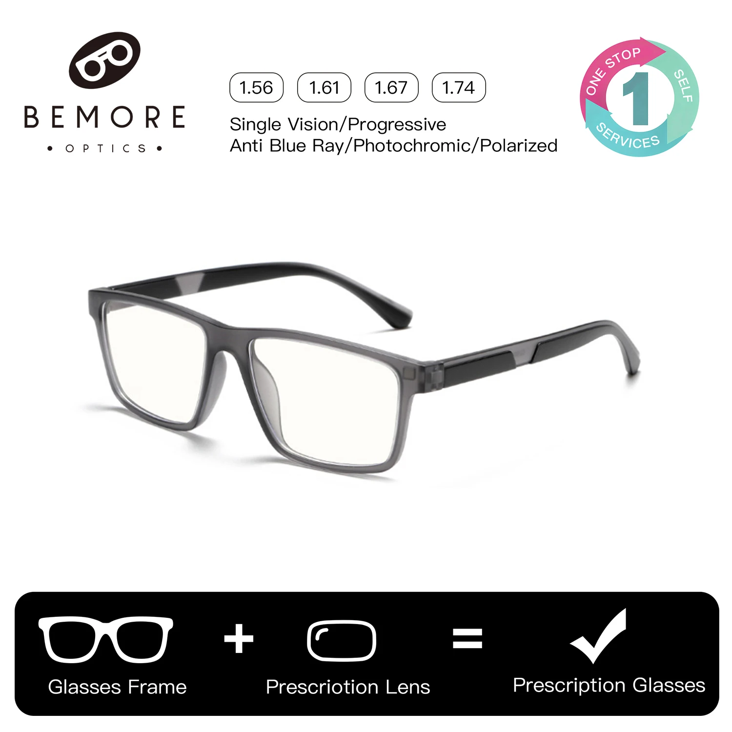 BEMORE Square Acetate Clip on Prescription Eyewear Women's Medical Glasses Polarized UV400 Magnetic Optical Eyeglasses
BEMORE Square Acetate Clip on Prescription Eyewear Women's Medical Glasses Polarized UV400 Magnetic Optical Eyeglasses