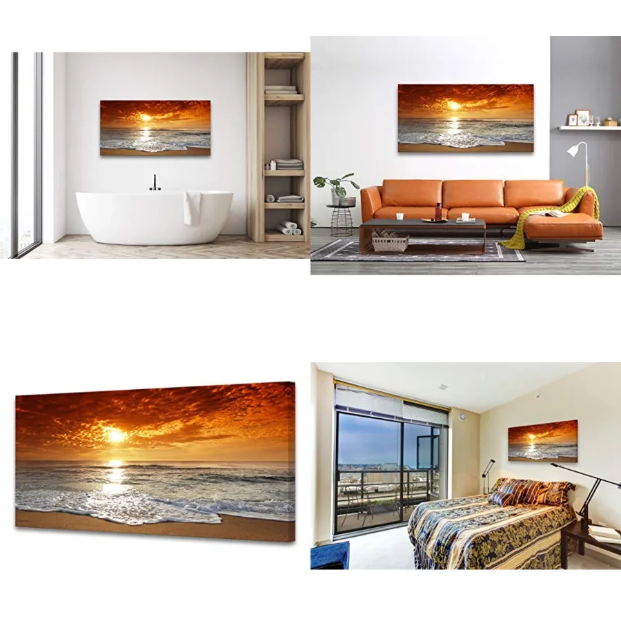 S04650 Canvas Prints Wall Art Sunset Ocean Beach Pictures Photo Paintings for Living Room Bedroom Home Decorations Stretched an
S04650 Canvas Prints Wall Art Sunset Ocean Beach Pictures Photo Paintings for Living Room Bedroom Home Decorations Stretched an