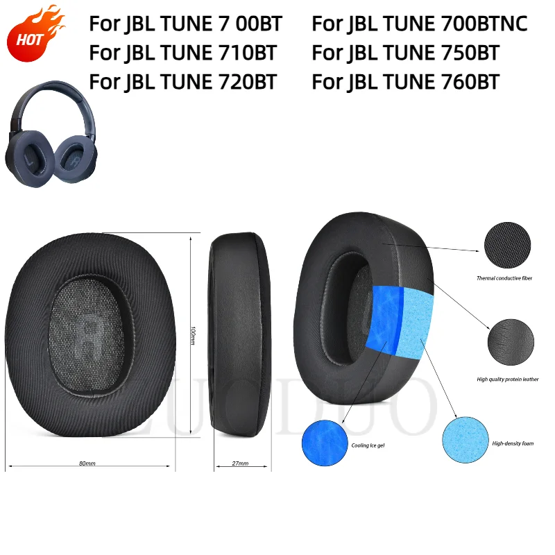 Replacement Ear Pads Cups Earpad Memory Foam Cushions For JBL TUNE 700BT/710BT 700BTNC/750BT/760 Headphones Headset Cooling Gel
Replacement Ear Pads Cups Earpad Memory Foam Cushions For JBL TUNE 700BT/710BT 700BTNC/750BT/760 Headphones Headset Cooling Gel