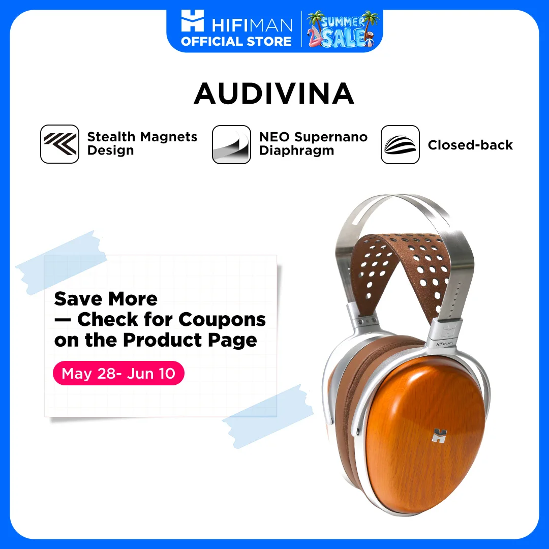 HIFIMAN AUDIVINA Closed Back Planar Magentic Over-Ear Studio Headphone
HIFIMAN AUDIVINA Closed Back Planar Magentic Over-Ear Studio Headphone