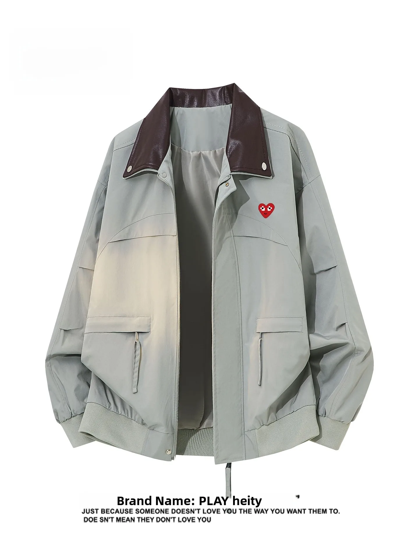 Loose Double Layer PU Leather Rivet Collar Jaet ex Hong Kong Sle Faion Outerwear by Play Hei Spring Casual Wear
Loose Double Layer PU Leather Rivet Collar Jaet ex Hong Kong Sle Faion Outerwear by Play Hei Spring Casual Wear
