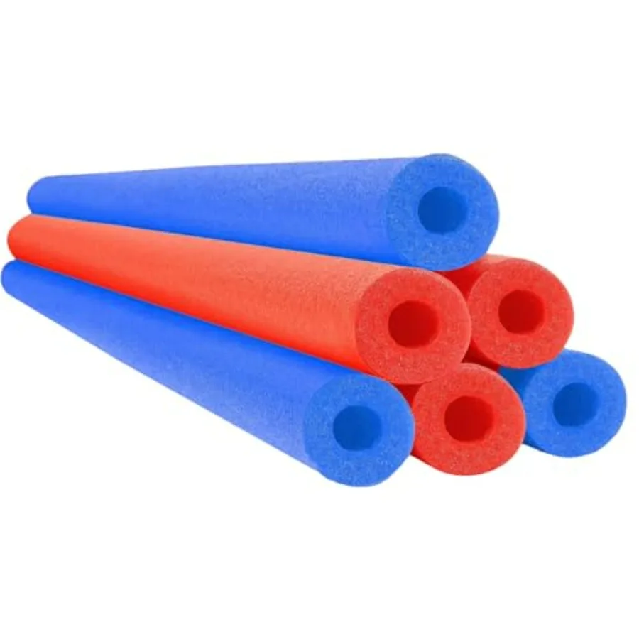 Pool noodles for swimming and floating, hollow core foam tubes in blue and red, thick and buoyant, 52-inch pool accessories
Pool noodles for swimming and floating, hollow core foam tubes in blue and red, thick and buoyant, 52-inch pool accessories