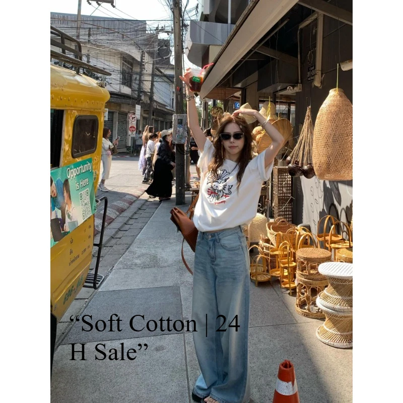 Hello Kitty Oversized Crop Top Women 200GSM 100% Cotton Short Sleeve T-Shirt Summer Kawaii Loose Fit Cute Cat Print Y2K
Hello Kitty Oversized Crop Top Women 200GSM 100% Cotton Short Sleeve T-Shirt Summer Kawaii Loose Fit Cute Cat Print Y2K