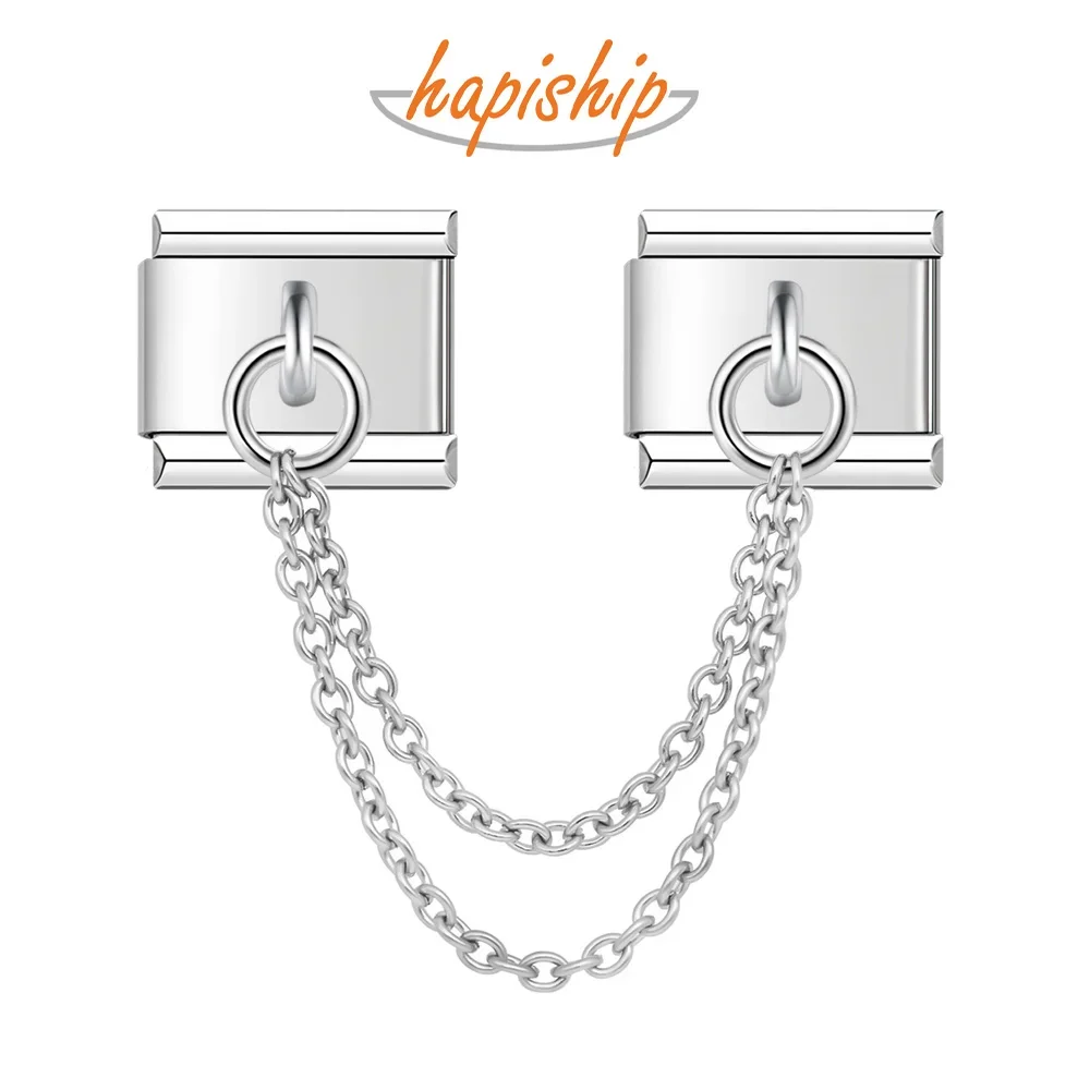 Hapiship Original Design Stainless Steel Double Layer Chain Link Charm Fit 9mm Bracelet Stainless Steel Jewelry Making DJL03
Hapiship Original Design Stainless Steel Double Layer Chain Link Charm Fit 9mm Bracelet Stainless Steel Jewelry Making DJL03