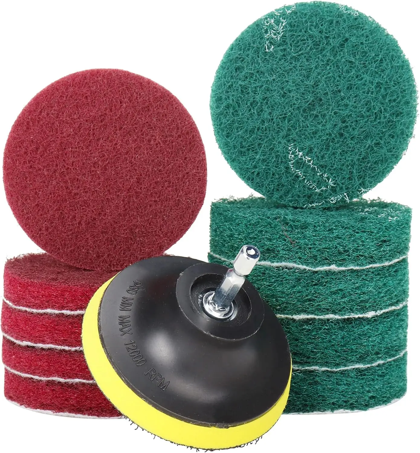 3 Inch Drill Brush Scouring Pads - Heavy Duty Tub and Tile Cleaner Kit with 10 Pads and Attachment
3 Inch Drill Brush Scouring Pads - Heavy Duty Tub and Tile Cleaner Kit with 10 Pads and Attachment