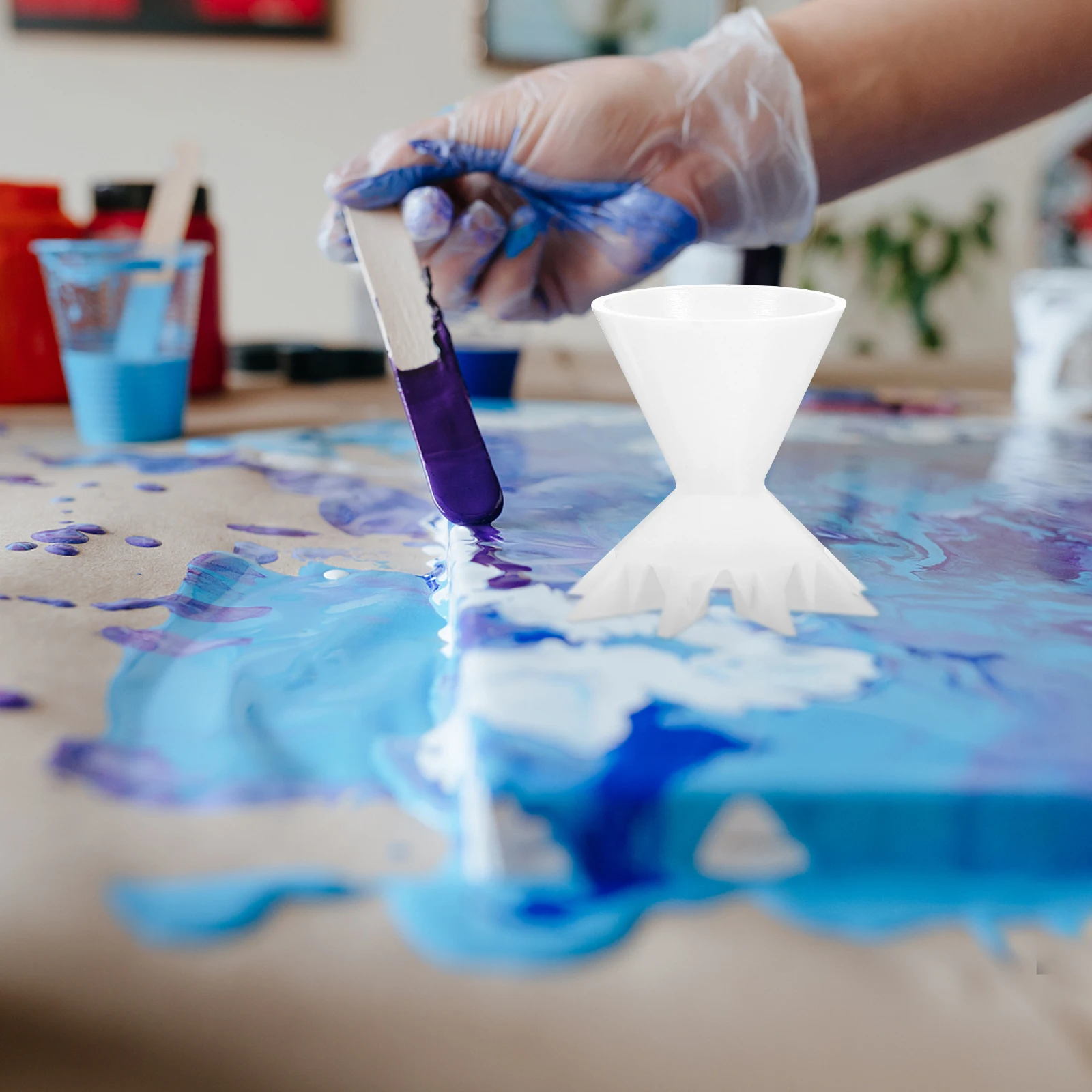 3 Pcs White Silicone Paint Pouring Cups Split Funnel for Mixing Supplies Teaching Aids Painting Tools
3 Pcs White Silicone Paint Pouring Cups Split Funnel for Mixing Supplies Teaching Aids Painting Tools