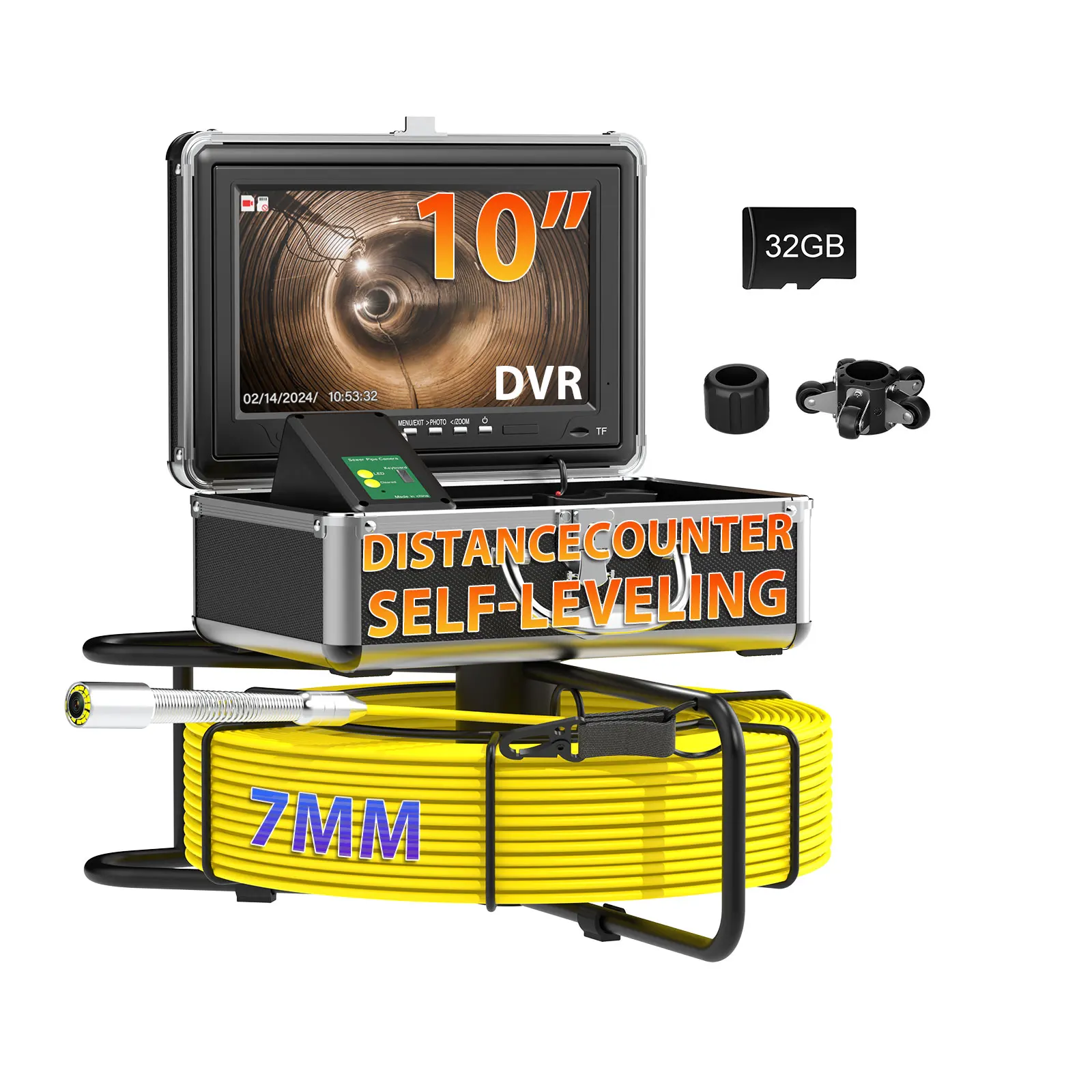 10.1inch IPS Sewer Pipe Camera DVR 7mm Cable Auto Self-Leveling 512hz Locator AHD 1080P Video Borescopea With Meter Counter
10.1inch IPS Sewer Pipe Camera DVR 7mm Cable Auto Self-Leveling 512hz Locator AHD 1080P Video Borescopea With Meter Counter