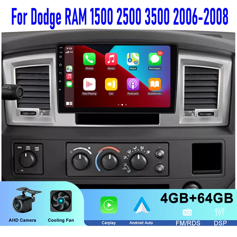 10" For Dodge RAM 1500 2500 3500 2006-2008 Car Radio Head Unit Wireless Carplay Apple Android 13 Auto Intelligent System GPS 64G
10" For Dodge RAM 1500 2500 3500 2006-2008 Car Radio Head Unit Wireless Carplay Apple Android 13 Auto Intelligent System GPS 64G