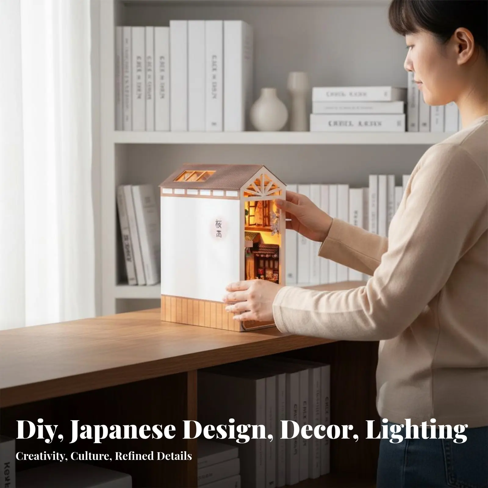 Набор для создания книжной полки-диорамы своими руками: миниатюрная сцена с бесконечным зеркальным эффектом, японская уличная сцена, миниатюрная полка
Набор для создания книжной полки-диорамы своими руками: миниатюрная сцена с бесконечным зеркальным эффектом, японская уличная сцена, миниатюрная полка