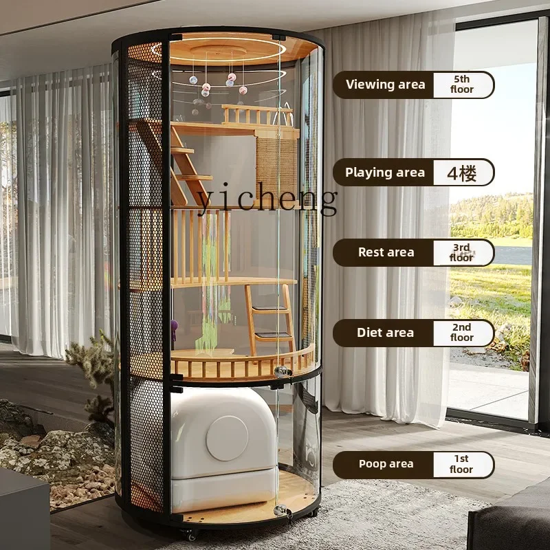 X5-7 cat villa solid wood panoramic display super large household cylindrical 360 glass cat cabinet cat cage
X5-7 cat villa solid wood panoramic display super large household cylindrical 360 glass cat cabinet cat cage
