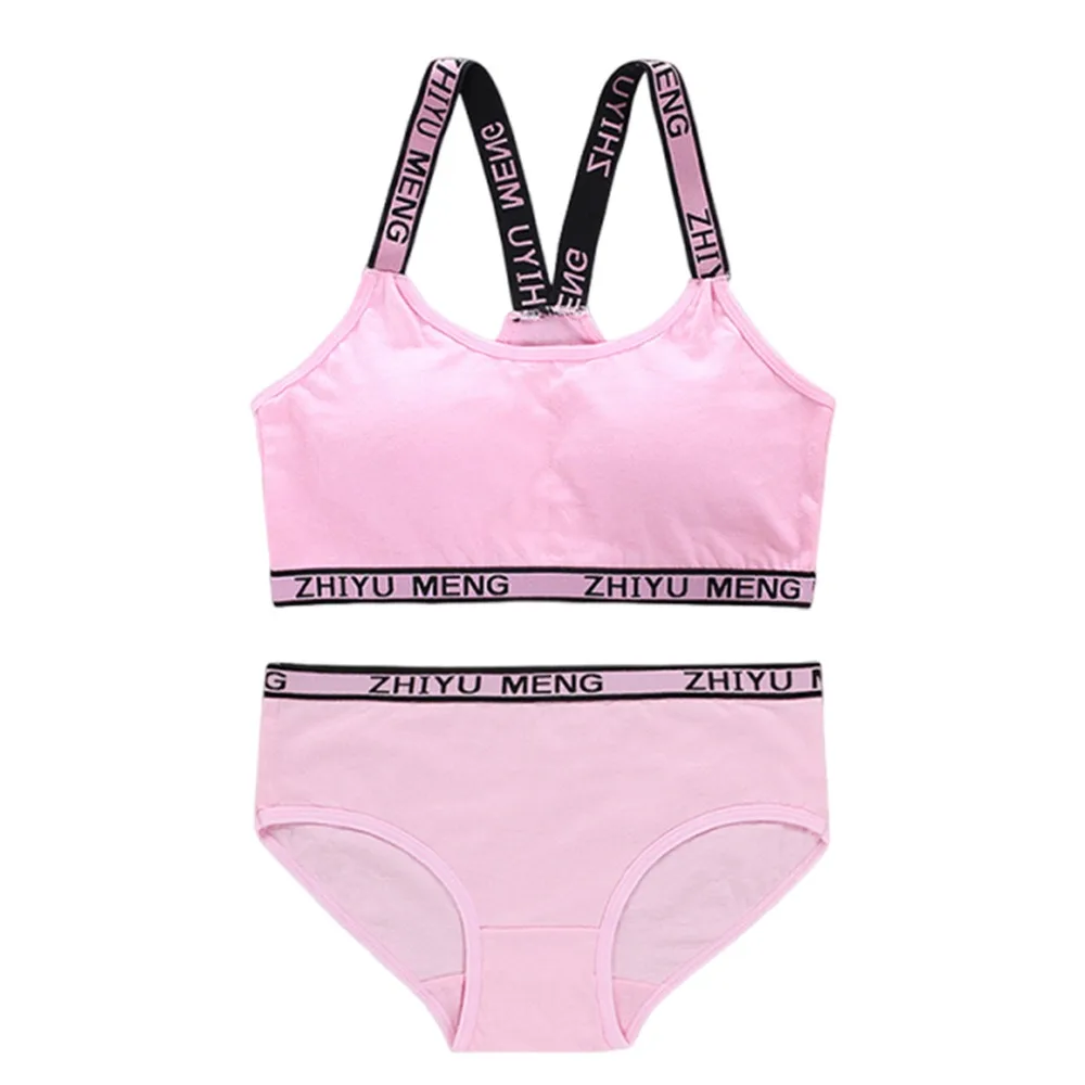1Set Casual Cotton Girls Bras Panties Sets Letter Breathable Teenagers Underwear Set Comfortable Elastic Lingerie Set
1Set Casual Cotton Girls Bras Panties Sets Letter Breathable Teenagers Underwear Set Comfortable Elastic Lingerie Set