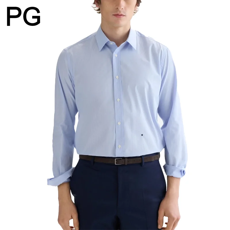 PG Men's Light Blue Formal Dress Shirt Long Sleeve Standard Collar Business Casual Button Down Shirts For Men Office Work
PG Men's Light Blue Formal Dress Shirt Long Sleeve Standard Collar Business Casual Button Down Shirts For Men Office Work