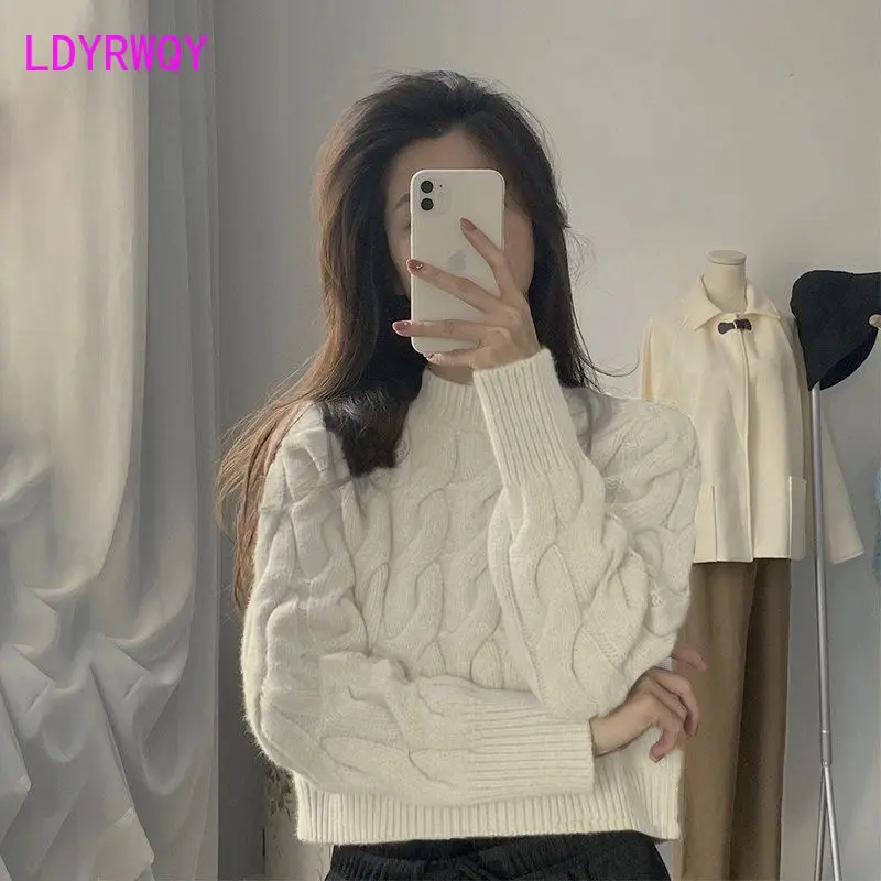 Vintage little short Fried Dough Twists sweater women's autumn and winter new top
Vintage little short Fried Dough Twists sweater women's autumn and winter new top