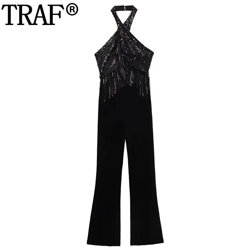 TRAF Off Shoulder Long Jumpsuits Tassels Sequin Jumpsuit Women Velvet Halter Black Jumpsuit Woman Backless Sexy Party Jumpsuit
TRAF Off Shoulder Long Jumpsuits Tassels Sequin Jumpsuit Women Velvet Halter Black Jumpsuit Woman Backless Sexy Party Jumpsuit