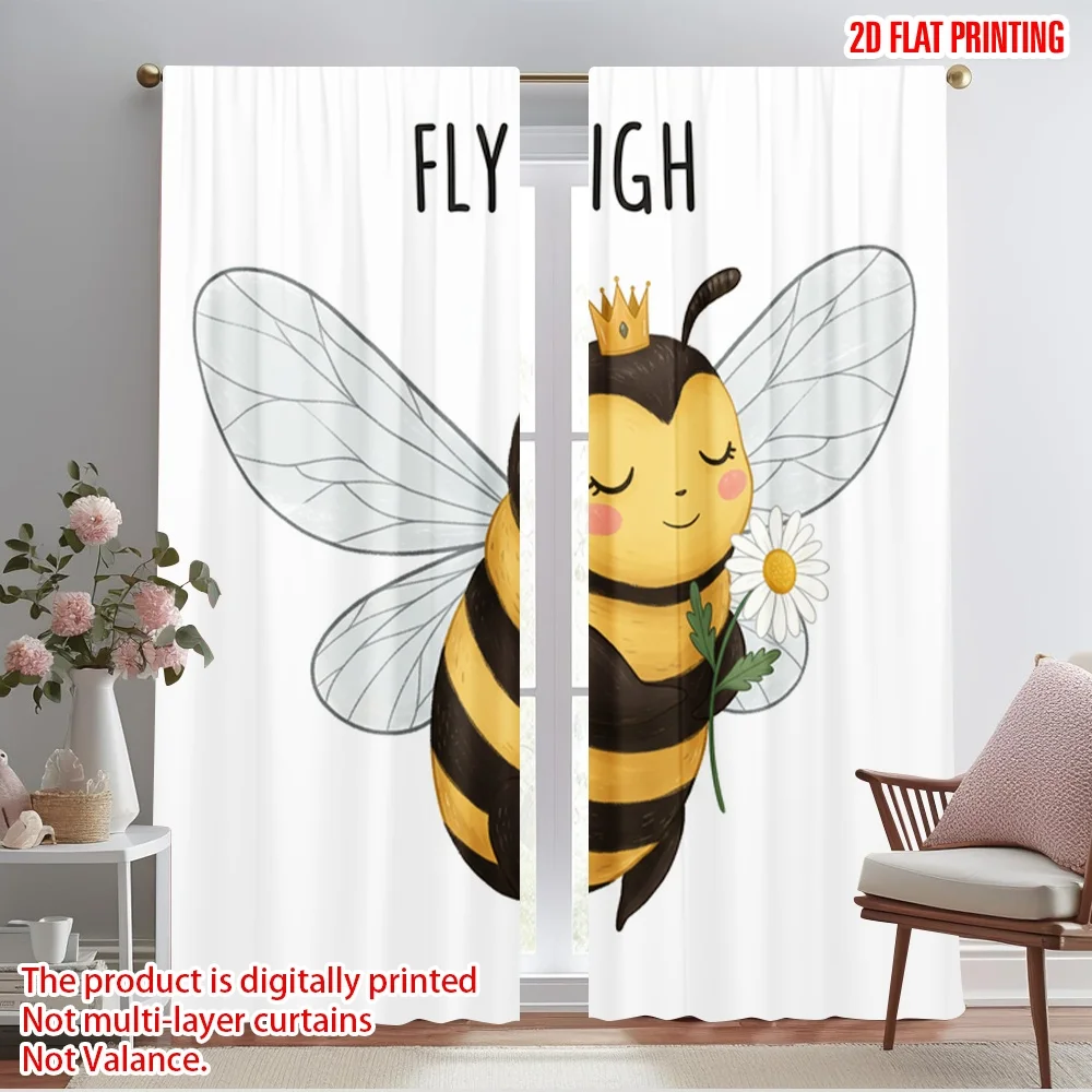 2pcs 2D flat printing Drapes Cute Bee Flower Fly Fabric Without Electricity Seasonal Party & Holiday Decor for Festive Wall
2pcs 2D flat printing Drapes Cute Bee Flower Fly Fabric Without Electricity Seasonal Party & Holiday Decor for Festive Wall