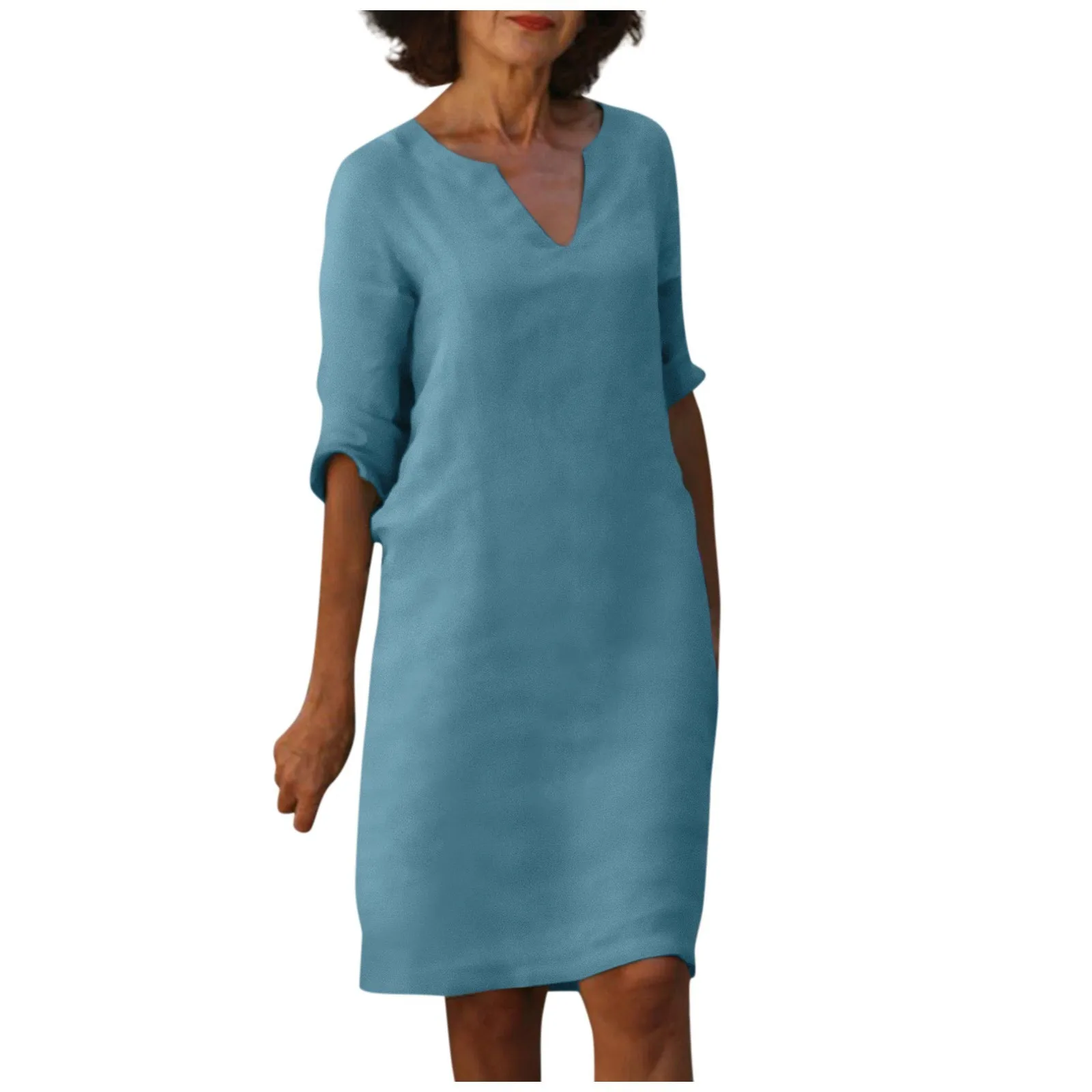 Summer Women Dress Casual Loose Half Sleeve A-line Oversize Solid Midi Dress Cotton Linen Dresses For Women Vestidos De Mujer
Summer Women Dress Casual Loose Half Sleeve A-line Oversize Solid Midi Dress Cotton Linen Dresses For Women Vestidos De Mujer