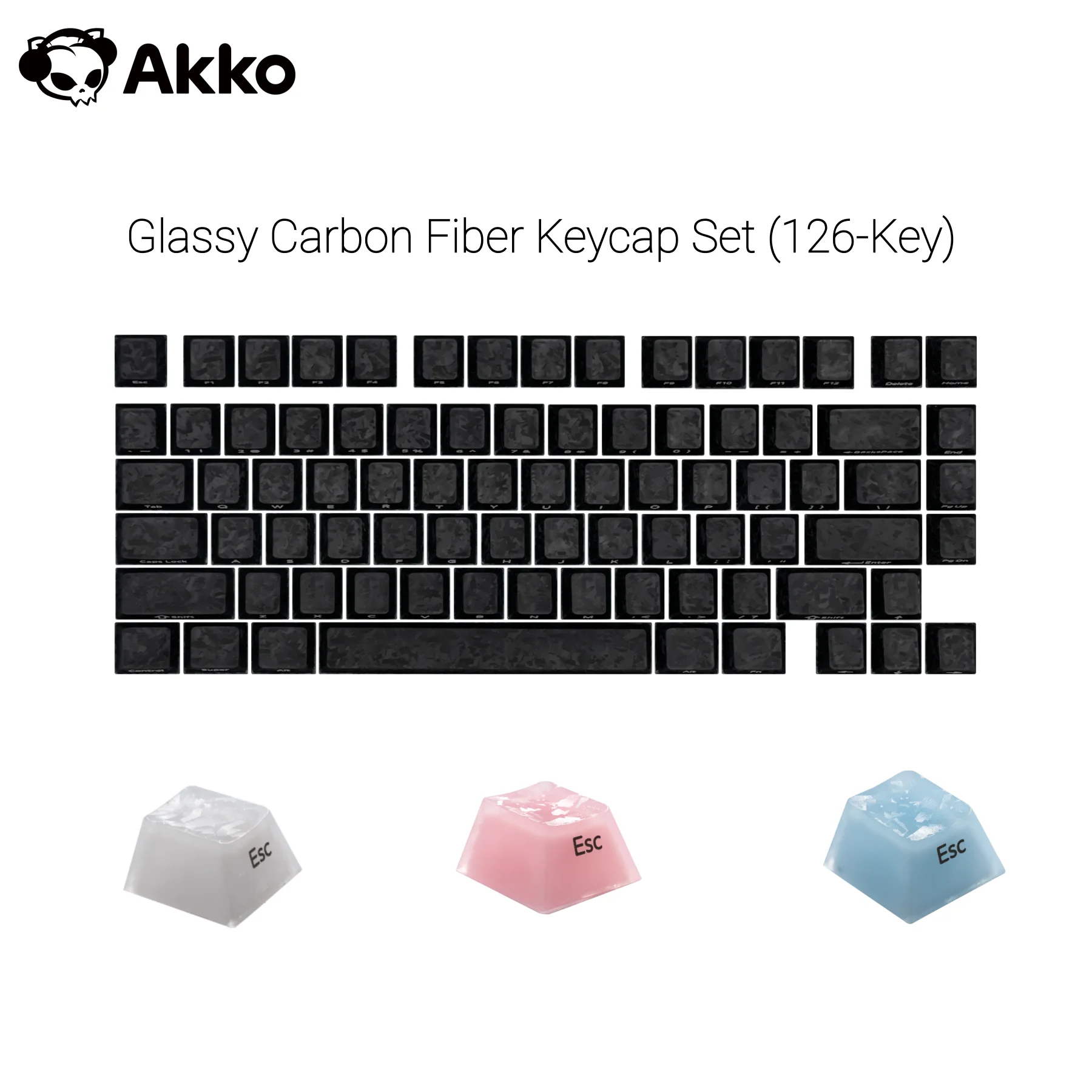Akko Glassy Carbon Fiber Keycap Set 126pcs Double-Shot Cherry Profile Side-Printed ANSI Keycaps for Gaming Mechanical Keyboard
Akko Glassy Carbon Fiber Keycap Set 126pcs Double-Shot Cherry Profile Side-Printed ANSI Keycaps for Gaming Mechanical Keyboard