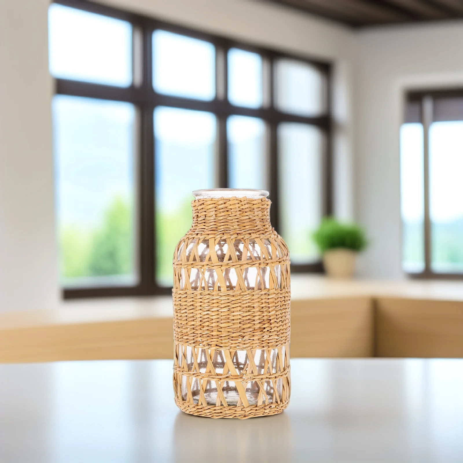 Rattan Glass Vase Unique Weaving Practical Home Office Ornament Multi Purpose Decorative Plant Container Flower Vase Desktop
Rattan Glass Vase Unique Weaving Practical Home Office Ornament Multi Purpose Decorative Plant Container Flower Vase Desktop