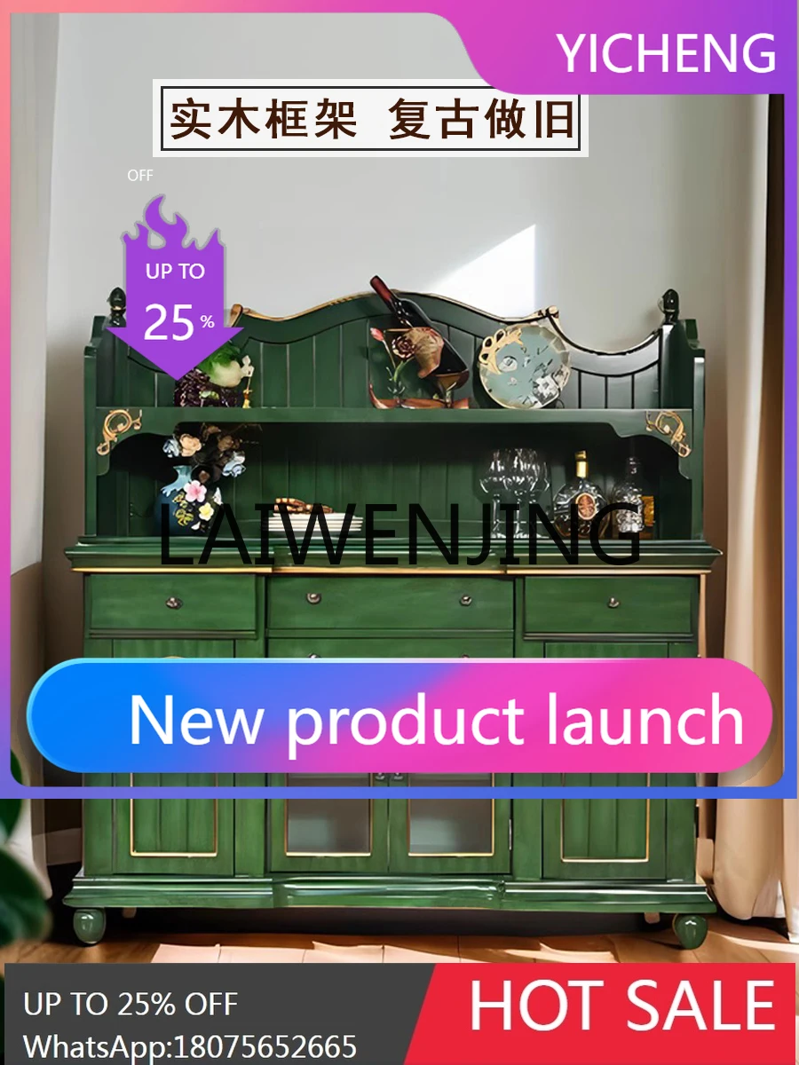 LYY American-Style Solid Wood High Cabinet Wall-Mounted Kitchen Shelf Wine Cabinet Integrated Retro Green Furniture
LYY American-Style Solid Wood High Cabinet Wall-Mounted Kitchen Shelf Wine Cabinet Integrated Retro Green Furniture