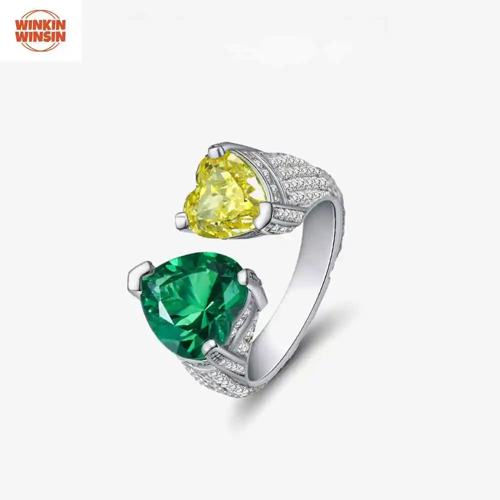 Winkin Winsin Sterling Silver Contrast Color 4ct Heart Shape 8*8 Ice Flower Cut High Carbon Diamond Ring For Women
Winkin Winsin Sterling Silver Contrast Color 4ct Heart Shape 8*8 Ice Flower Cut High Carbon Diamond Ring For Women