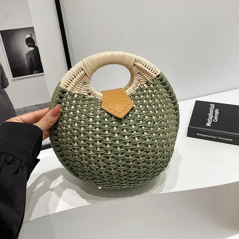Retro Personality Fashion Casual Straw Woven Spherical Handbags Popularity High Quality Handbag for Women 2025 Spring Summer New
Retro Personality Fashion Casual Straw Woven Spherical Handbags Popularity High Quality Handbag for Women 2025 Spring Summer New