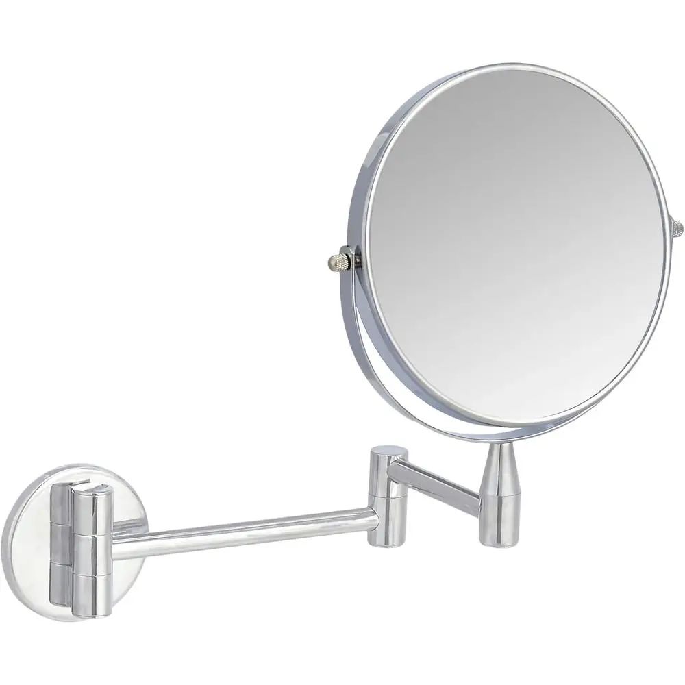 Wall Mount Round Vanity Mirror with 360° Rotation, Double Sided, 1X/5X Magniication, Adjustable, 12.8"L x 10"W, Chrome
Wall Mount Round Vanity Mirror with 360° Rotation, Double Sided, 1X/5X Magniication, Adjustable, 12.8"L x 10"W, Chrome