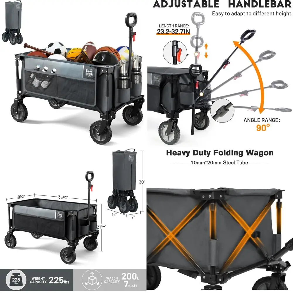 Сверхмощная складная уличная тележка для кемпинга, патио, покупок и садоводства с боковой сумкой и подстаканником - Gre
Сверхмощная складная уличная тележка для кемпинга, патио, покупок и садоводства с боковой сумкой и подстаканником - Gre