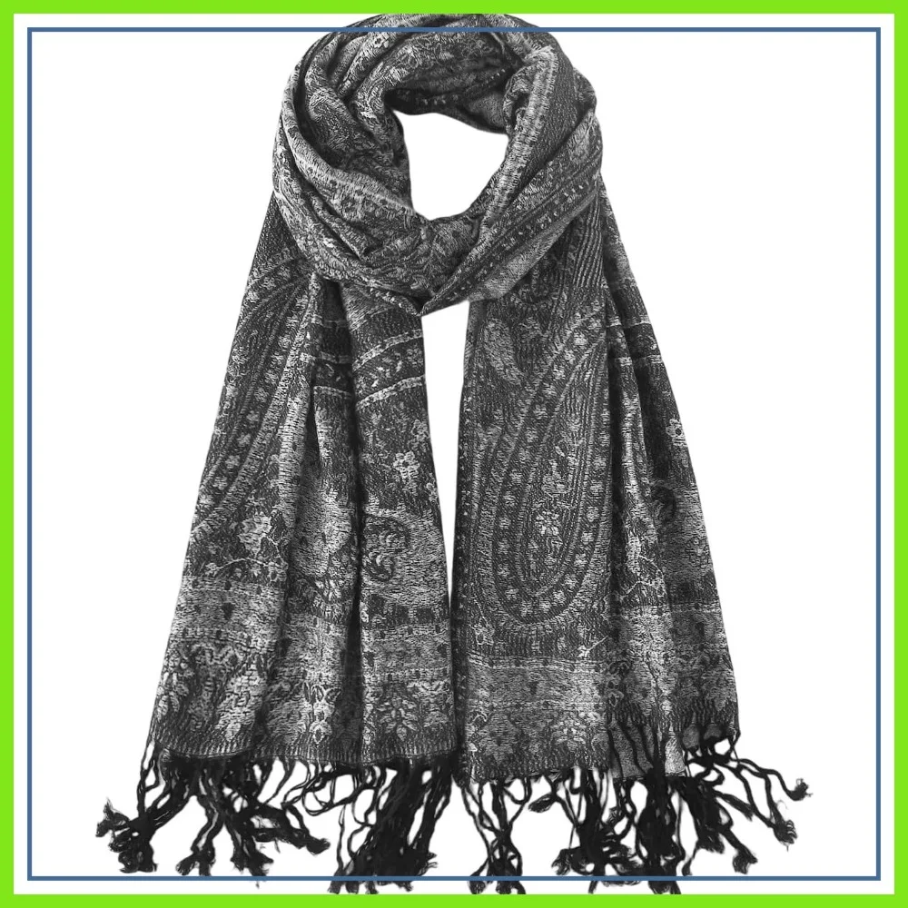 Paisley Pashmina Rave Shawl Scarf - Women's Reversible Jacquard Wraps for Travel
Paisley Pashmina Rave Shawl Scarf - Women's Reversible Jacquard Wraps for Travel