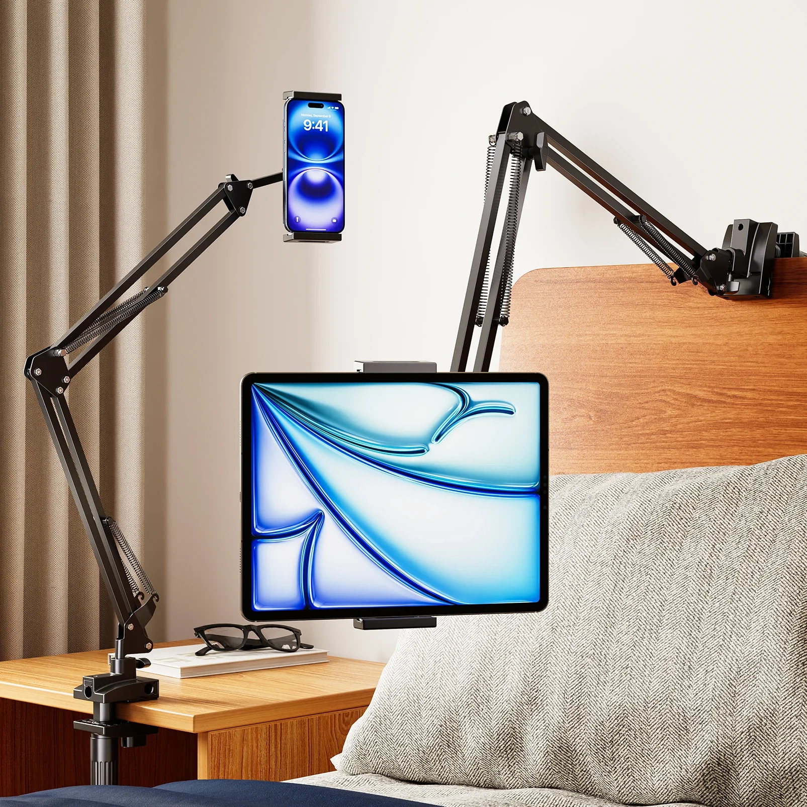 Robotic Arm - mobile phone | tablet holder, newly upgraded Pro model - ABS+carbon steel, supports 360 ° rotation, 180 ° folding,
Robotic Arm - mobile phone | tablet holder, newly upgraded Pro model - ABS+carbon steel, supports 360 ° rotation, 180 ° folding,