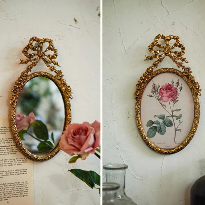 European Metal Mirror Wall Mounted Gold Embossed Photo Frame Wall Decoration Hanging Mirror Rose Decorative Painting Room Decor
European Metal Mirror Wall Mounted Gold Embossed Photo Frame Wall Decoration Hanging Mirror Rose Decorative Painting Room Decor