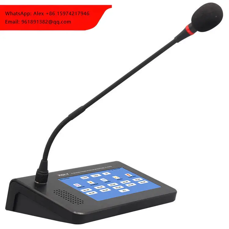 Based Multi Zone Network Talk Back IP Microphone With Touch Screen 410mm Gooseneck 3 Year Warranty Rack Mount