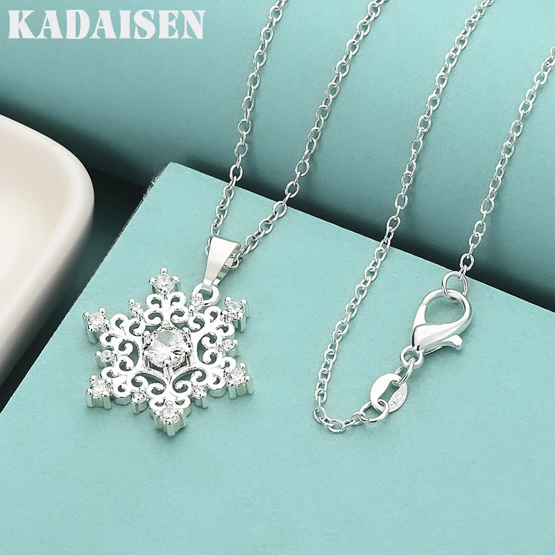 925 Sterling Silver Snowflake AAA Zircon Pendant 16-30 Inch Necklace Chain For Women Wedding Engagement Fashion Jewelry
925 Sterling Silver Snowflake AAA Zircon Pendant 16-30 Inch Necklace Chain For Women Wedding Engagement Fashion Jewelry