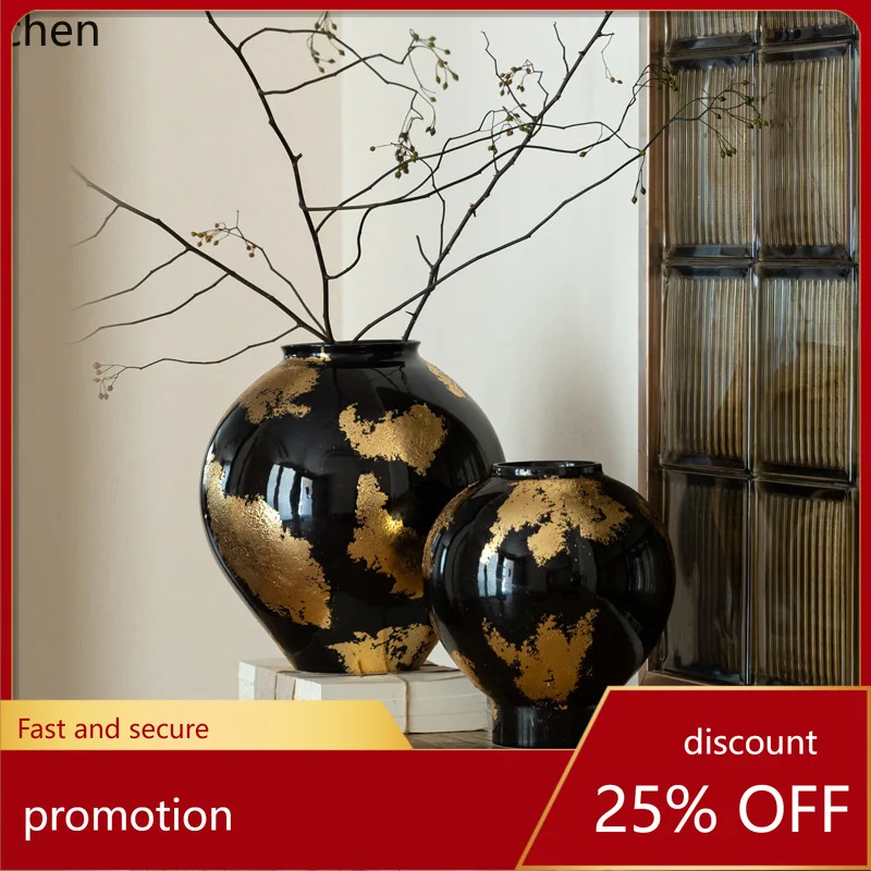CZ Handmade Gold Leaf Ceramic Vintage Pot Large Vase Round Flower Pot Soft Decoration Ornament
CZ Handmade Gold Leaf Ceramic Vintage Pot Large Vase Round Flower Pot Soft Decoration Ornament