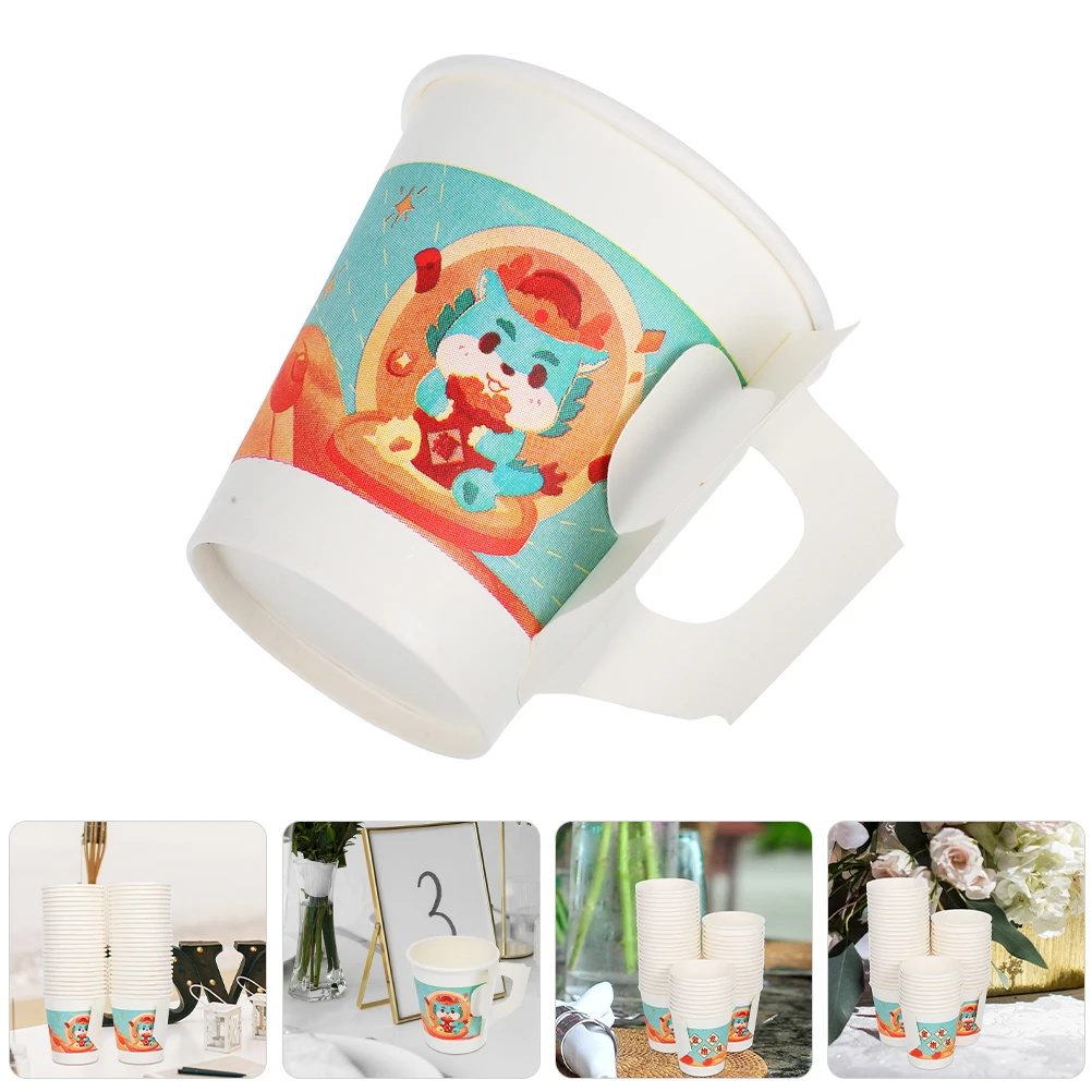 Handle Paper Cup Chinese Wedding Party Supplies Banquet Cups New Year Themed for Beverages Disposable Tea Coffee
Handle Paper Cup Chinese Wedding Party Supplies Banquet Cups New Year Themed for Beverages Disposable Tea Coffee