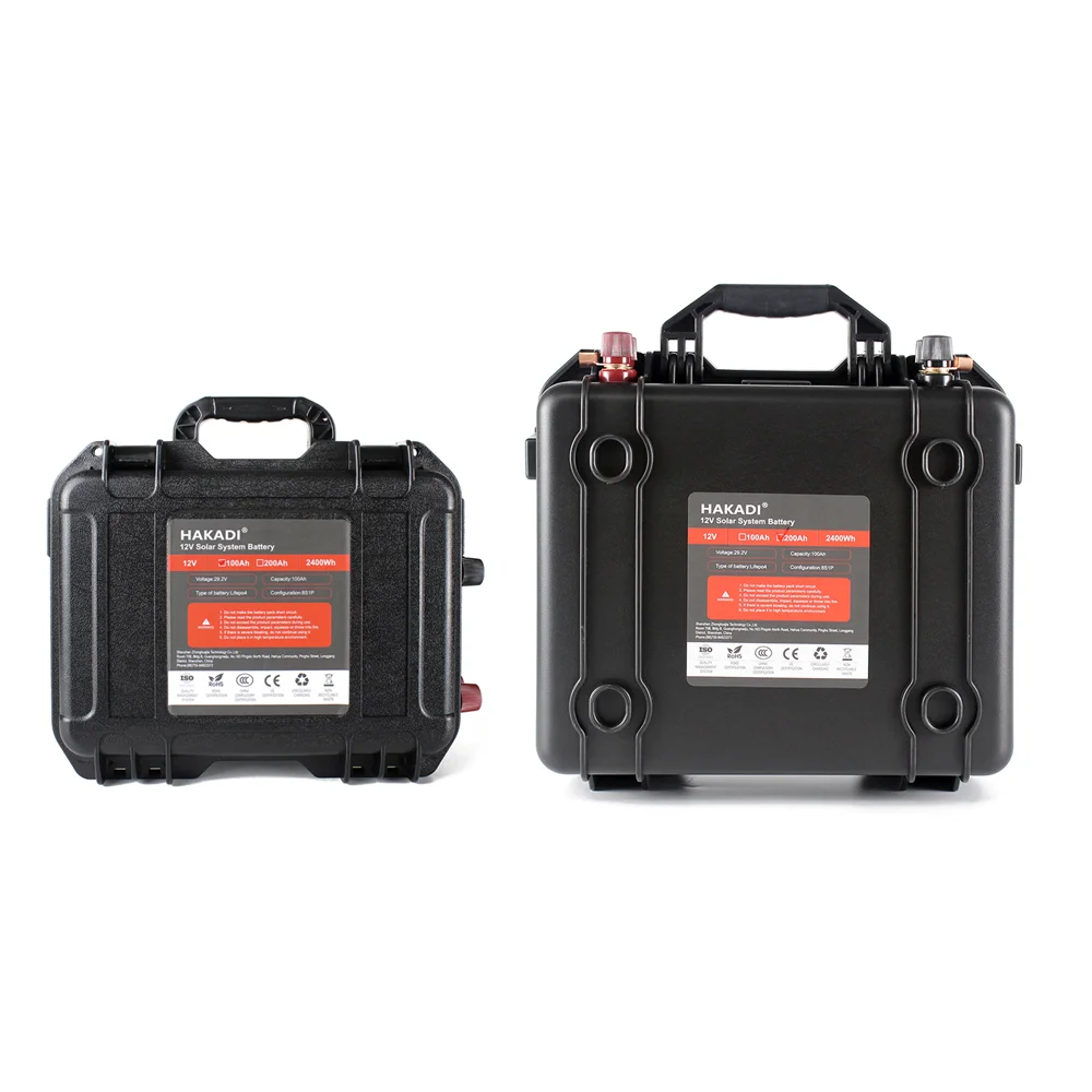 HAKADI Lifepo4 Rechargeable Battery Pack 12V 100Ah 200Ah 24V 100Ah Build-in BMS With Charger 3000+ Cycle For Boat Solar Sytem RV
HAKADI Lifepo4 Rechargeable Battery Pack 12V 100Ah 200Ah 24V 100Ah Build-in BMS With Charger 3000+ Cycle For Boat Solar Sytem RV