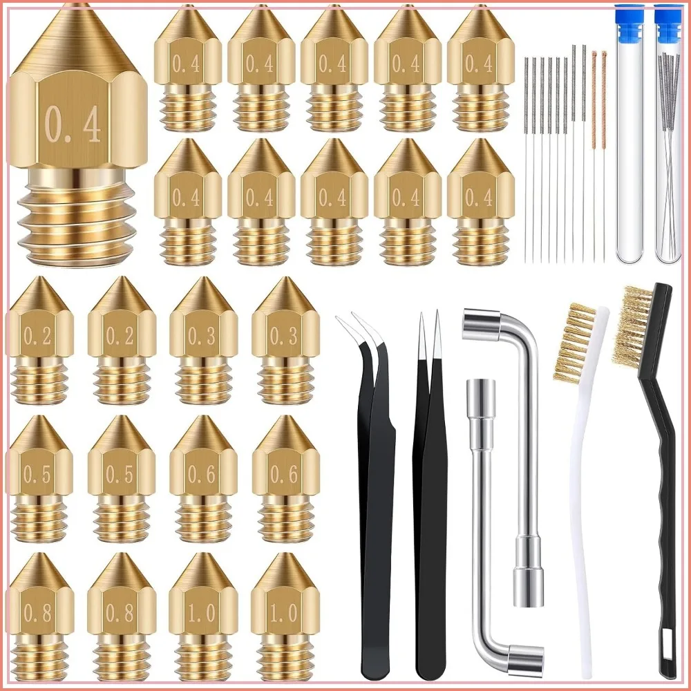 3D Printer Nozzle Cleaning Kit - 50pcs MK8 Nozzles & Cleaning Tools for CR-10 Ender 3
3D Printer Nozzle Cleaning Kit - 50pcs MK8 Nozzles & Cleaning Tools for CR-10 Ender 3