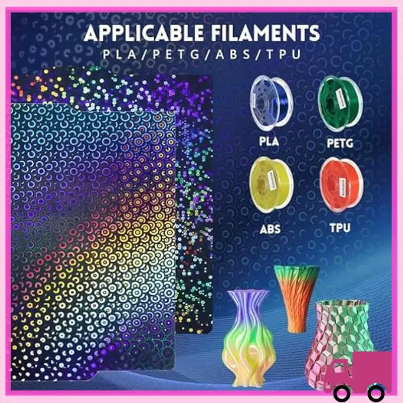 Compact Rainbow Circles+Kaleidoscope PEK Textured Sheet For Bambu Lab X1/X1C/X1E/P1P/P1S/A1, Flexible PEK Build Plate 257X257mm
Compact Rainbow Circles+Kaleidoscope PEK Textured Sheet For Bambu Lab X1/X1C/X1E/P1P/P1S/A1, Flexible PEK Build Plate 257X257mm