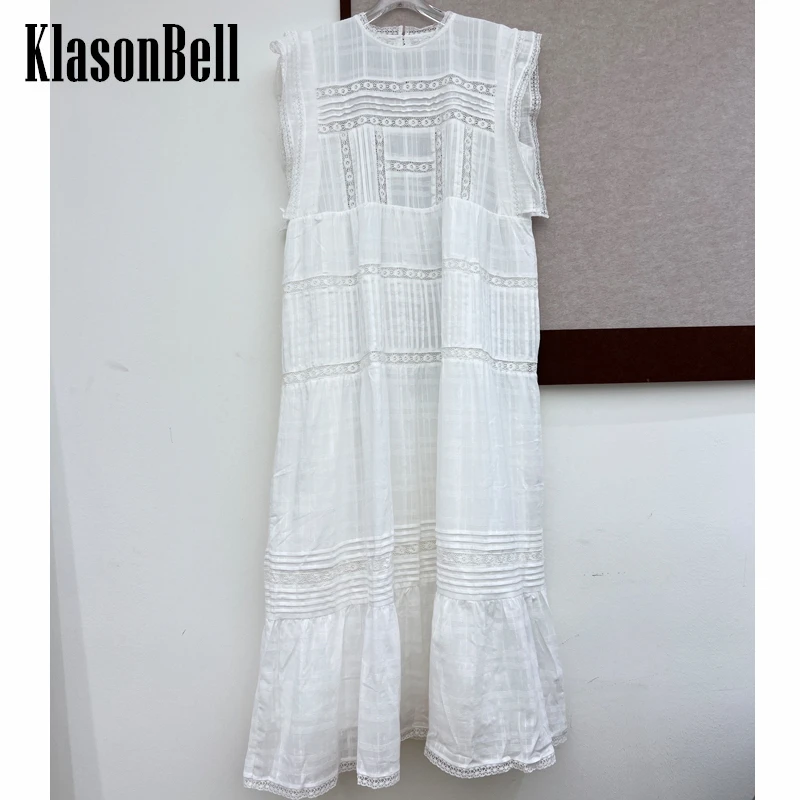 5.16 KlasonBell Fashioned Sweet O-Neck Sleeveless Loose Dress For Women Lace Hollow Out Spliced High Waist Holiday Long Dress
5.16 KlasonBell Fashioned Sweet O-Neck Sleeveless Loose Dress For Women Lace Hollow Out Spliced High Waist Holiday Long Dress