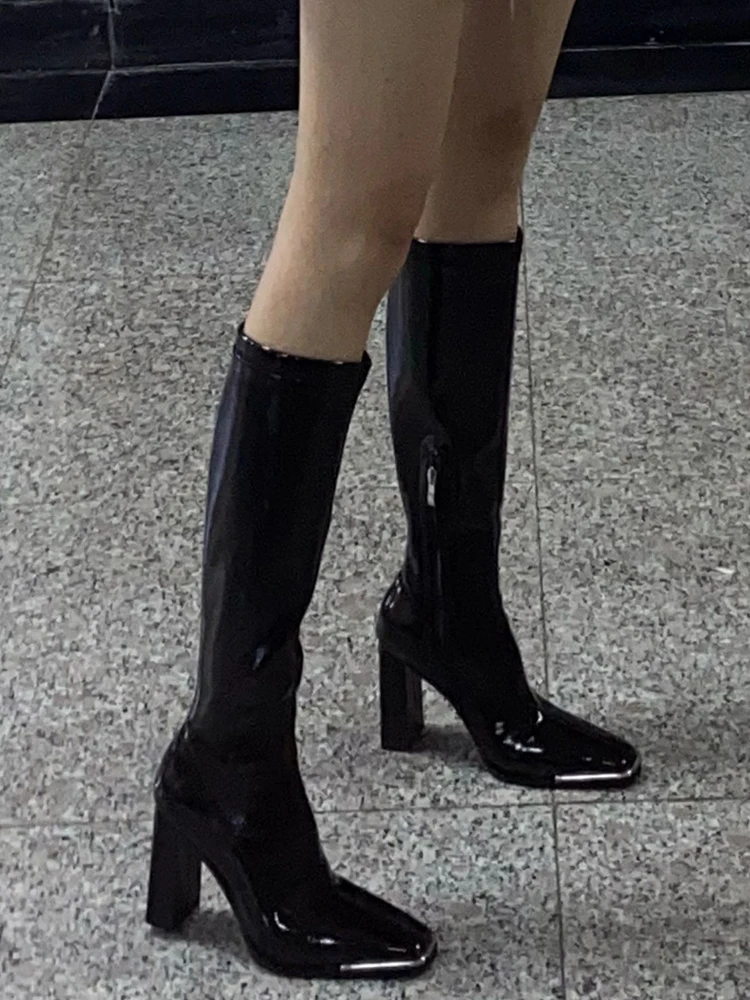 Kendall Jenner Boot Autumn Winter New Square Head Thi Heel over Knee Long Boots Patent Leather High Heel Slim Side Zip High...
Kendall Jenner Boot Autumn Winter New Square Head Thi Heel over Knee Long Boots Patent Leather High Heel Slim Side Zip High...