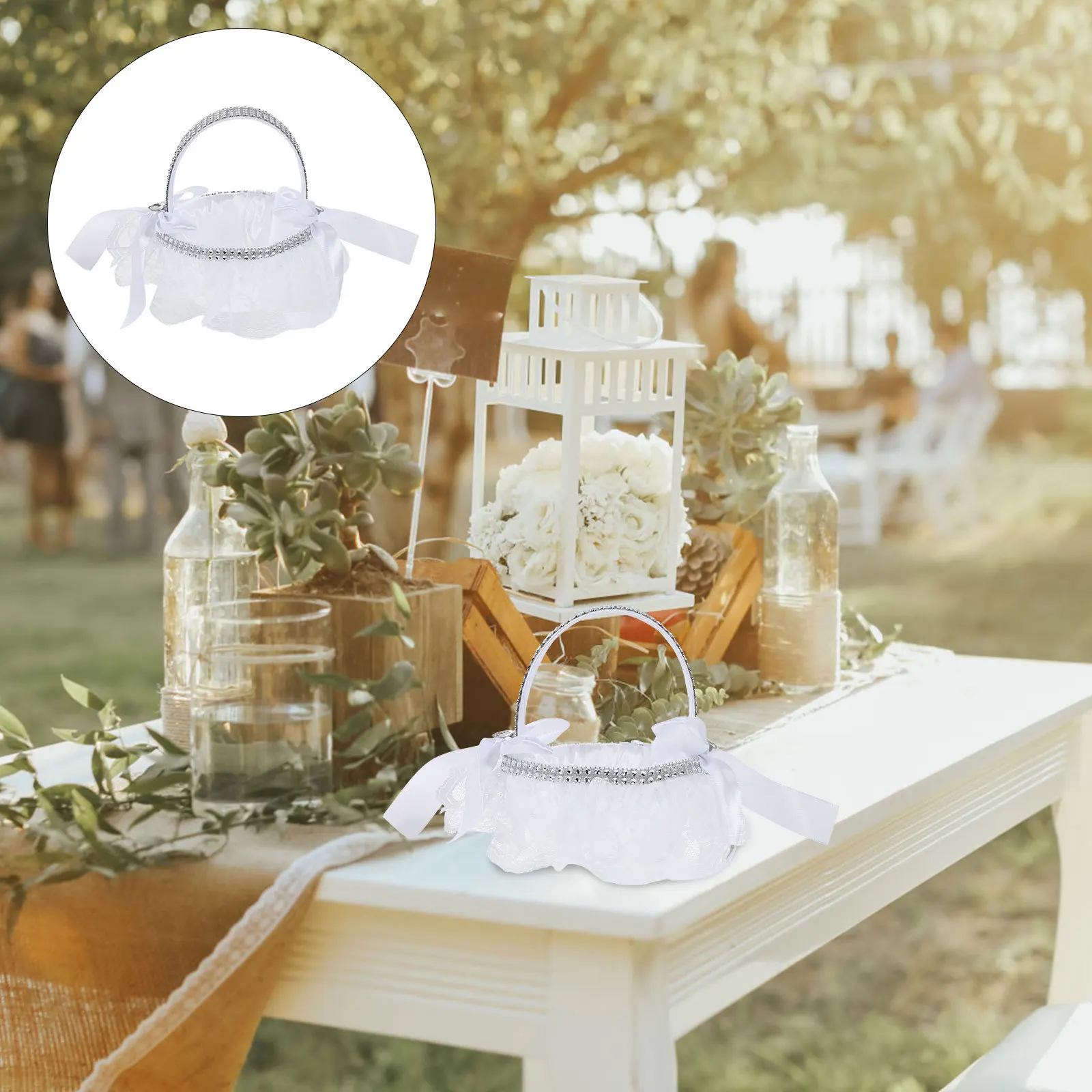 1Pcs Wedding Lace Ceremony Basket White Small Flower Girl Basket Petal Sprinkler Wedding Storage Elegant Decor
1Pcs Wedding Lace Ceremony Basket White Small Flower Girl Basket Petal Sprinkler Wedding Storage Elegant Decor