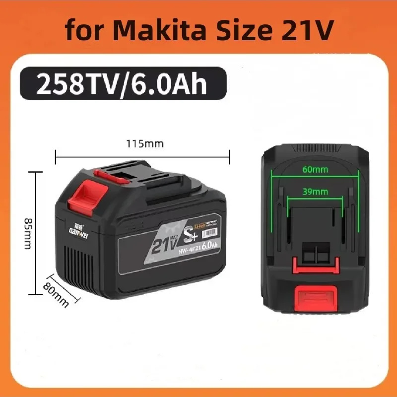 100%Original 6Ah for Nanwei 21V S+ NW-4F21 258TV Electric Tongs Drill Hammer Angle Grinder Screwdriver Power Tool Battery
100%Original 6Ah for Nanwei 21V S+ NW-4F21 258TV Electric Tongs Drill Hammer Angle Grinder Screwdriver Power Tool Battery