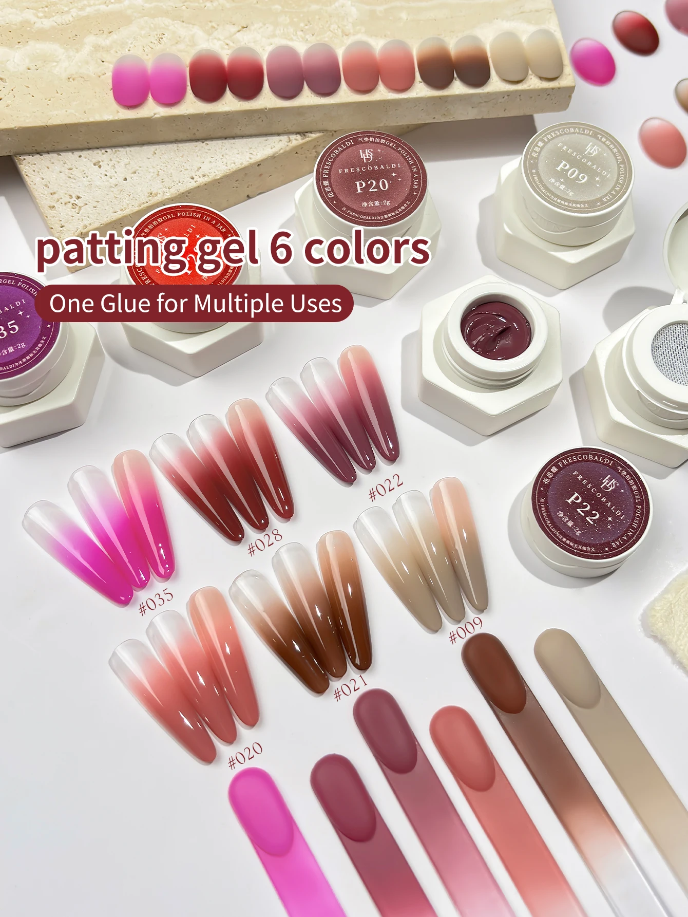 FRESCOBALDI 6-color brushable, highly saturated semi-solid gel nail polish, suitable for salon and DIY use all seasons
FRESCOBALDI 6-color brushable, highly saturated semi-solid gel nail polish, suitable for salon and DIY use all seasons