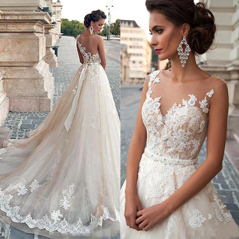 Luxury Women's Sexy V-Neck Wedding Dresses Decal Sleeveless Tulle A-Line Strap Bridal Gowns Princess Tulle Robe Vestidos De Muje
Luxury Women's Sexy V-Neck Wedding Dresses Decal Sleeveless Tulle A-Line Strap Bridal Gowns Princess Tulle Robe Vestidos De Muje